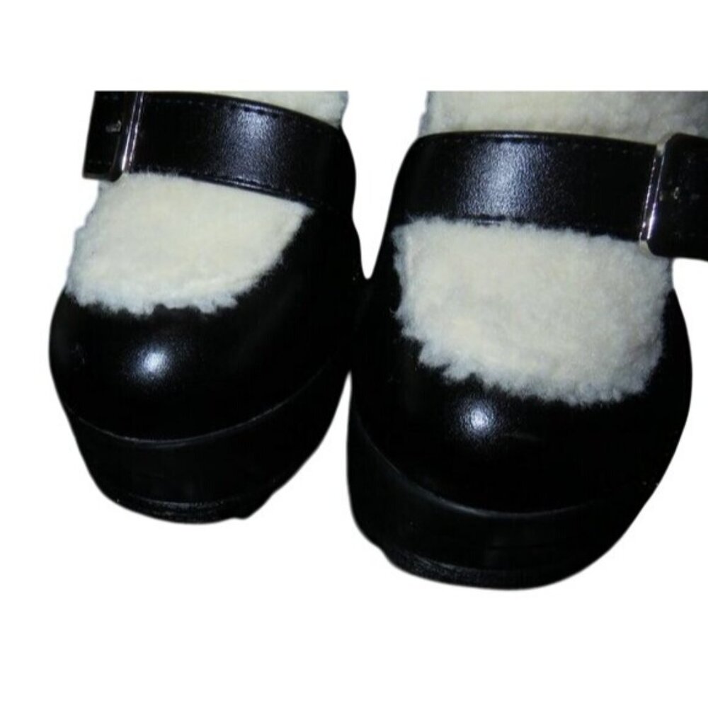Dolls Kill Black and White Heeled Boots - Picture 3 of 15
